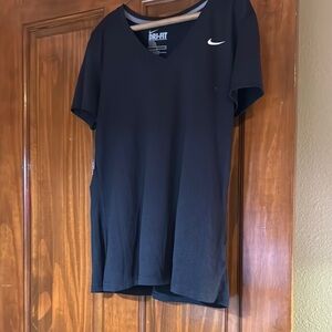 Nike Black V-Neck Dri-FIT Tee